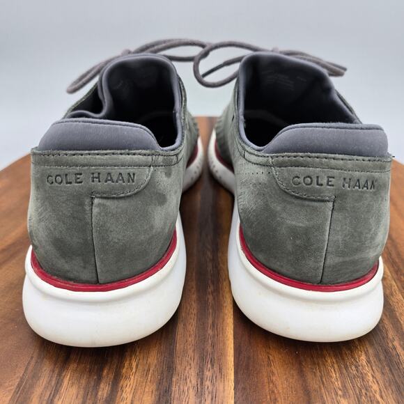 Cole Haan 2.Zerogrand Oxfords Men's 8.5 M Gray Suede Leather Laser Wingtip Shoes - Picture 4 of 8